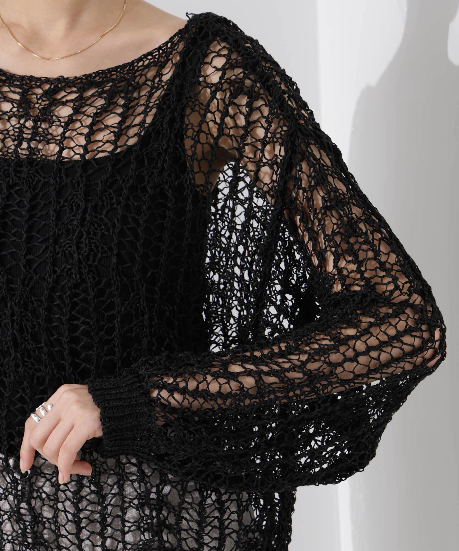 nano･universe「テープヤーンメッシュニットトップス」|ニット・セーター|