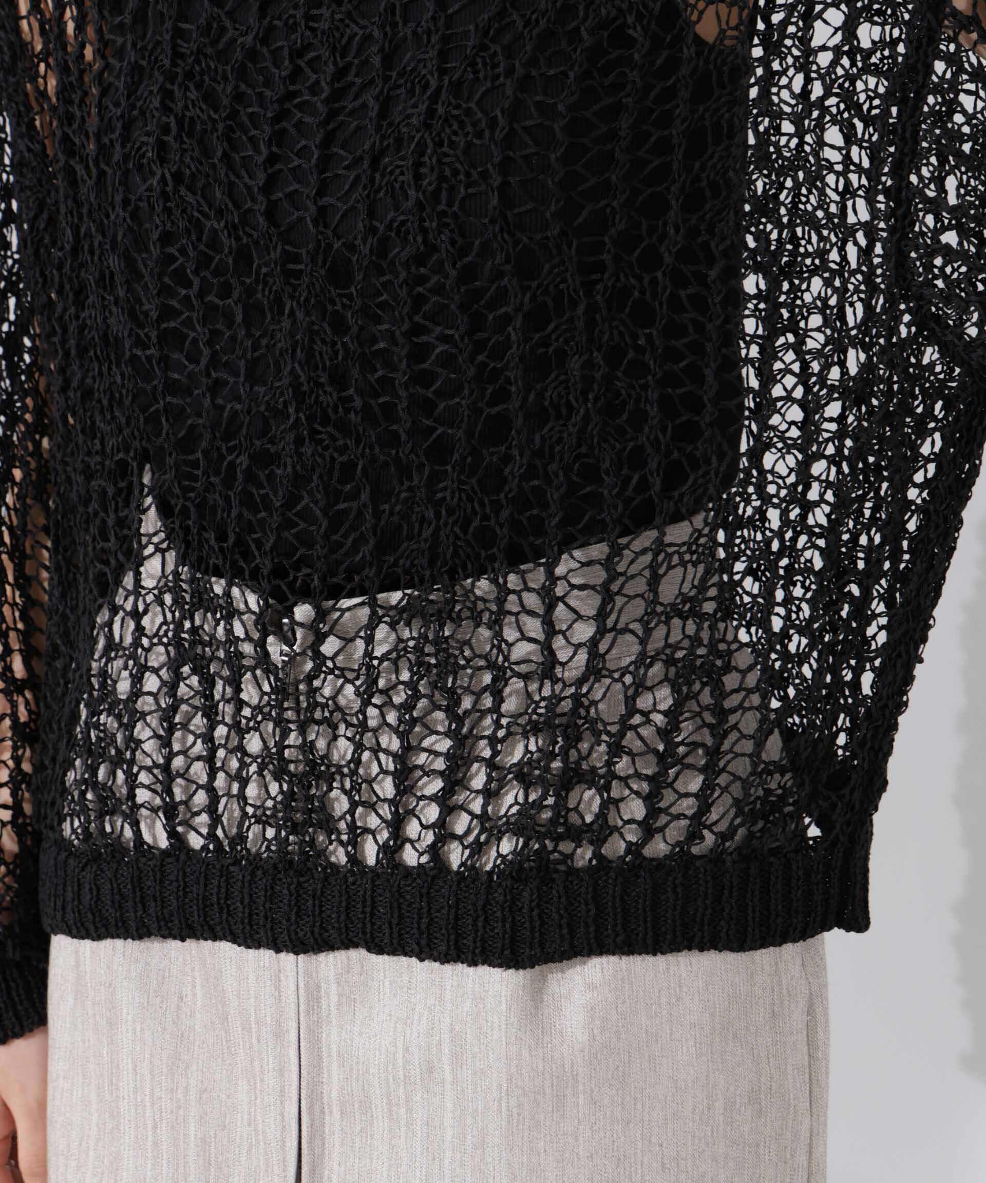 nano･universe「テープヤーンメッシュニットトップス」|ニット・セーター|