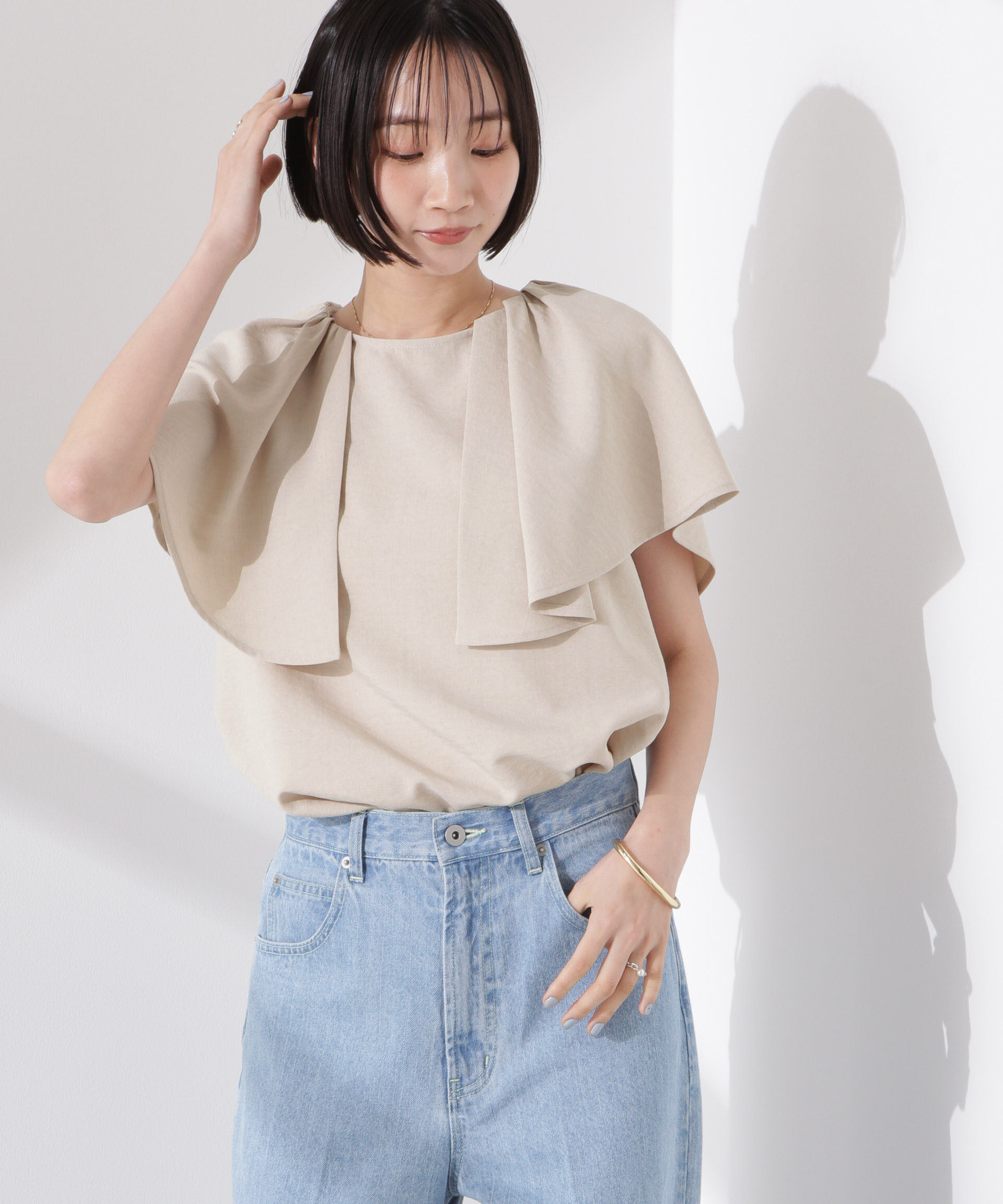 nano･universe「フレアスリーブデザインブラウス」|シャツ・ブラウス|