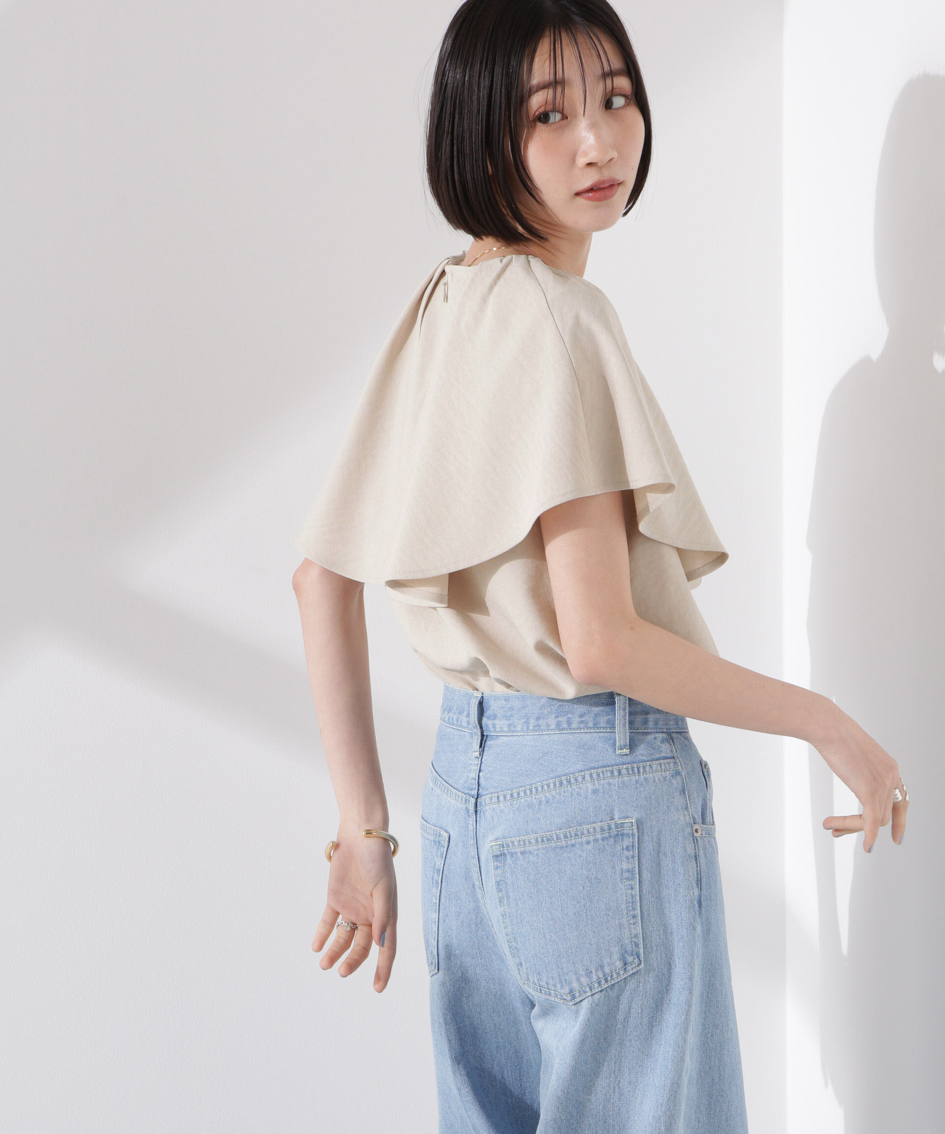 nano･universe「フレアスリーブデザインブラウス」|シャツ・ブラウス|
