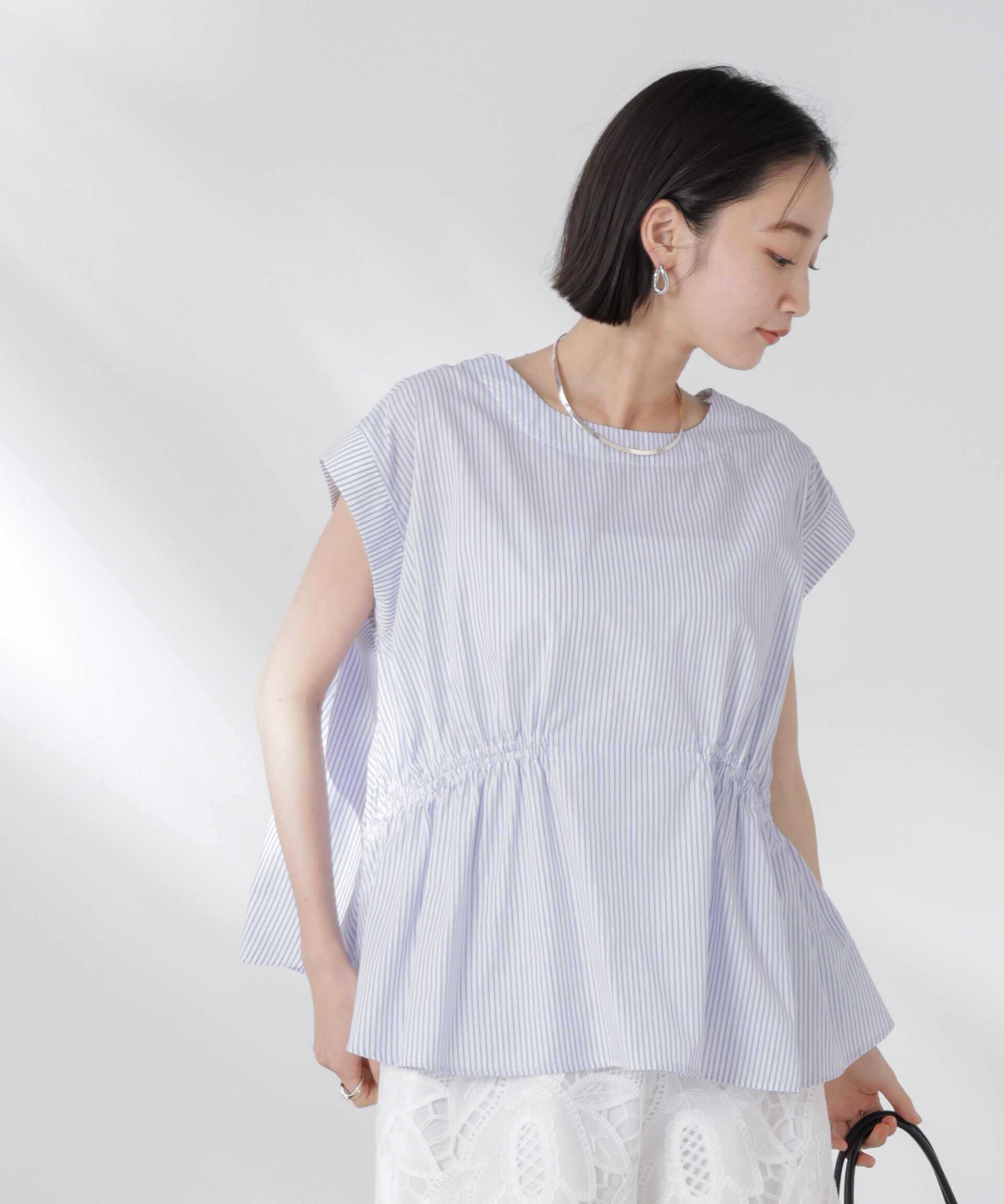 nano･universe「前後2wayギャザーデザインブラウス」|シャツ・ブラウス|パターン21