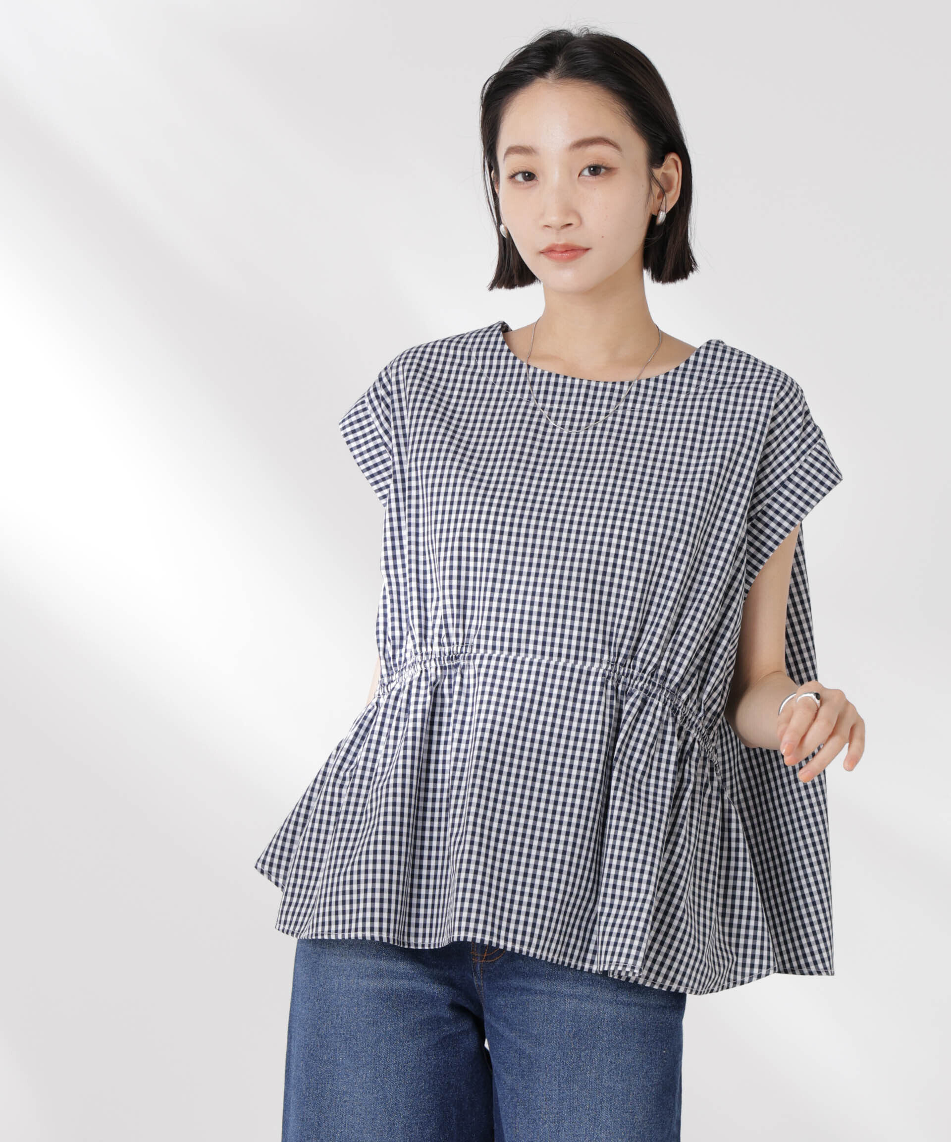 nano･universe「前後2wayギャザーデザインブラウス」|シャツ・ブラウス|