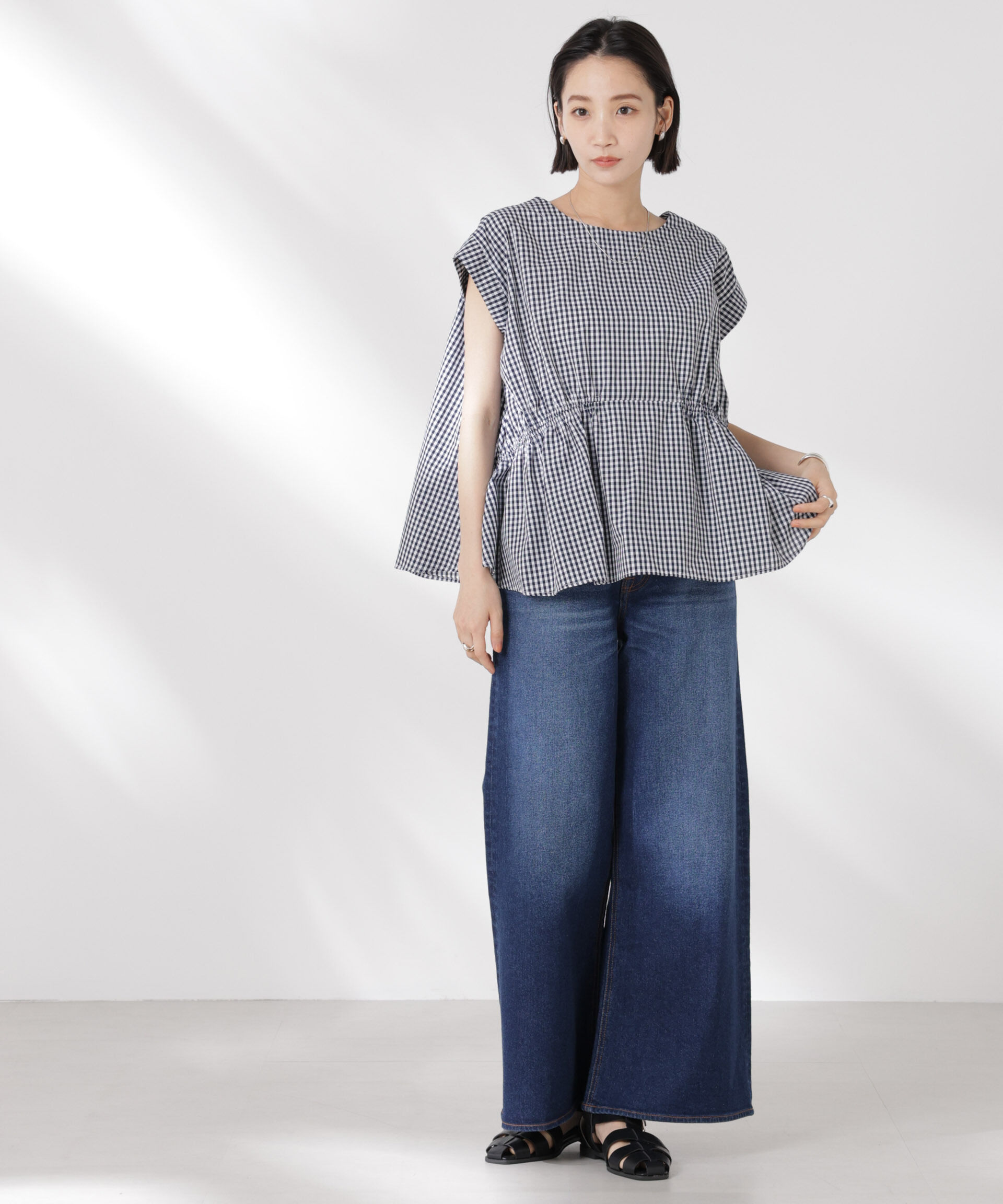 nano･universe「前後2wayギャザーデザインブラウス」|シャツ・ブラウス|