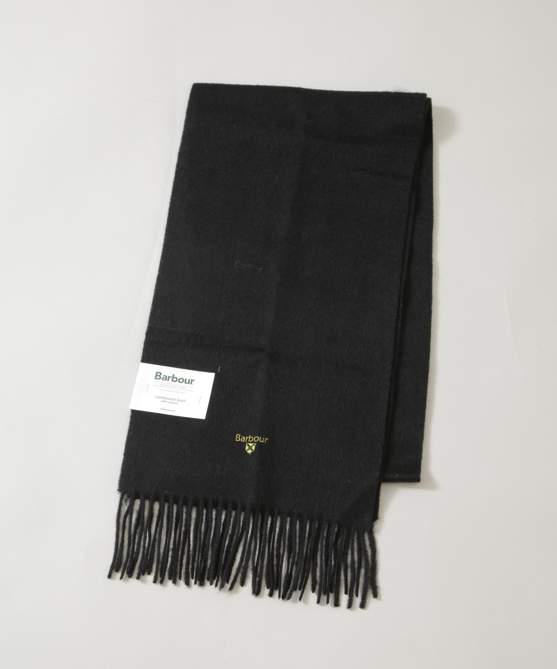 nano･universe「Barbour/BARBOUR PLAIN LAMBSWOOL SCARF」|マフラー|ブラック
