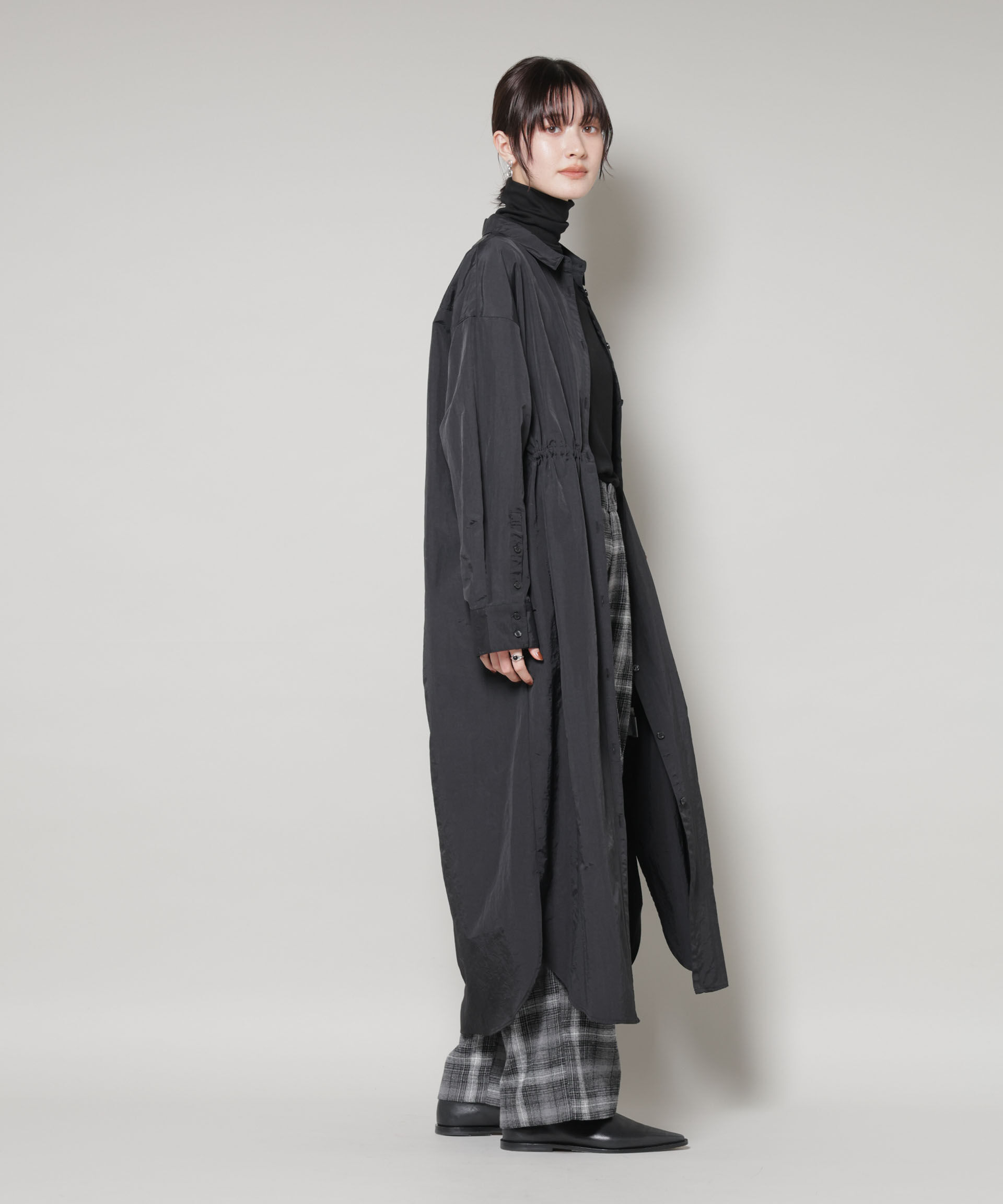 nano･universe「ナイロンタッサードロストシャツワンピース」|ワンピース|