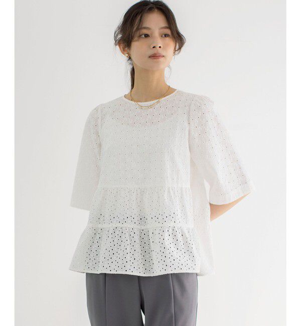 組曲「【新色追加】エンブロイダリーレースフリル ブラウス」|シャツ・ブラウス|