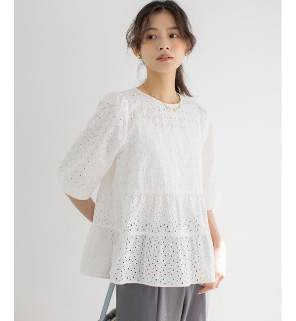 組曲「【新色追加】エンブロイダリーレースフリル ブラウス」|シャツ・ブラウス|