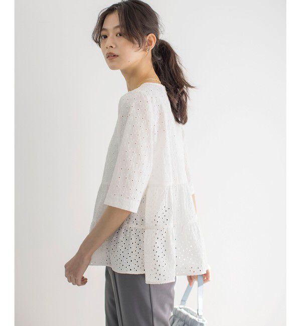 組曲「【新色追加】エンブロイダリーレースフリル ブラウス」|シャツ・ブラウス|