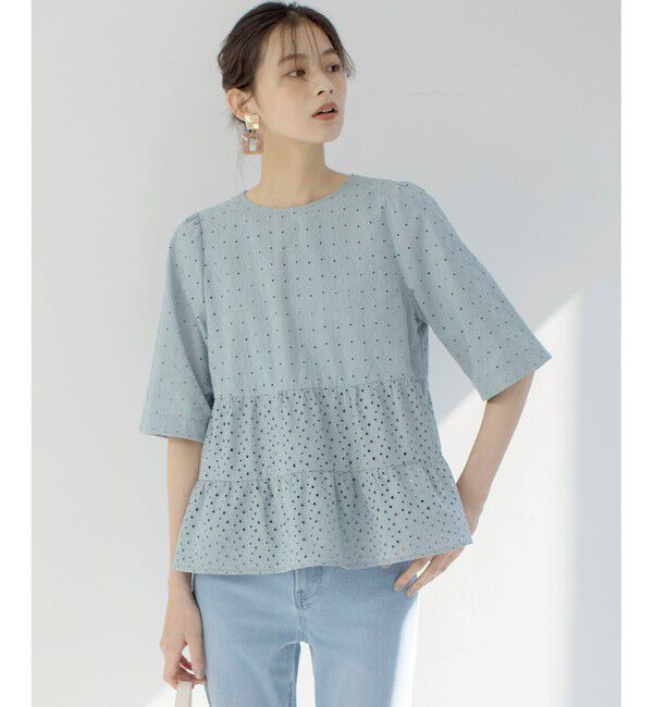 組曲「【新色追加】エンブロイダリーレースフリル ブラウス」|シャツ・ブラウス|