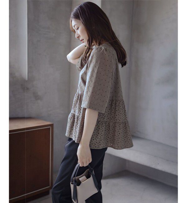 組曲「【新色追加】エンブロイダリーレースフリル ブラウス」|シャツ・ブラウス|