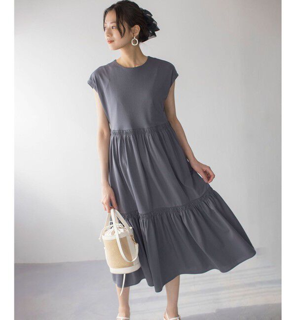 組曲「サマージャージーティアード ワンピース」|ワンピース|グレー系