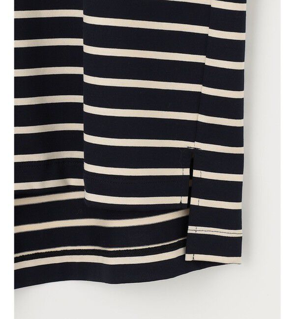 自由区「【洗える/UVケア】ボーダー タックデザインカットソー」|Tシャツ・カットソー|