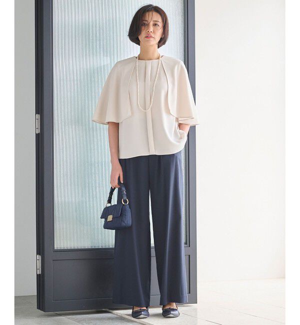 自由区「【洗える】バックサテンジョーゼット  ブラウス」|シャツ・ブラウス|