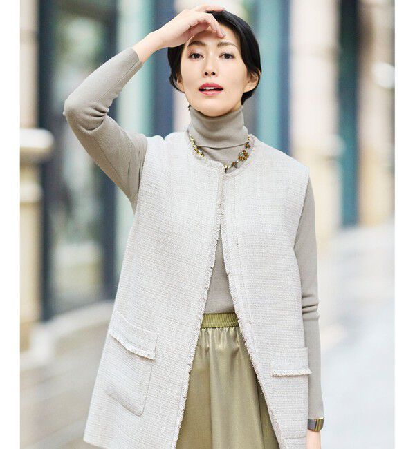 自由区「【SHIHOさん着用】ウールシルクミックスインナー ニット」|ニット・セーター|モカ