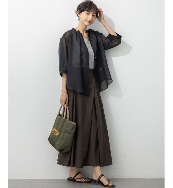 23区「【洗える】シアービエラ タックデザイン ブラウス」|シャツ・ブラウス|