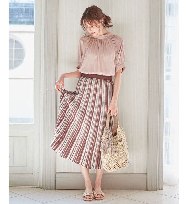 any SiS「【セットアップ可】シアーマルチカラーニット スカート」|スカート|