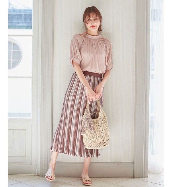 any SiS「【セットアップ可】シアーマルチカラーニット スカート」|スカート|