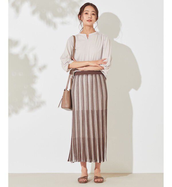 any SiS「【セットアップ可】シアーマルチカラーニット スカート」|スカート|