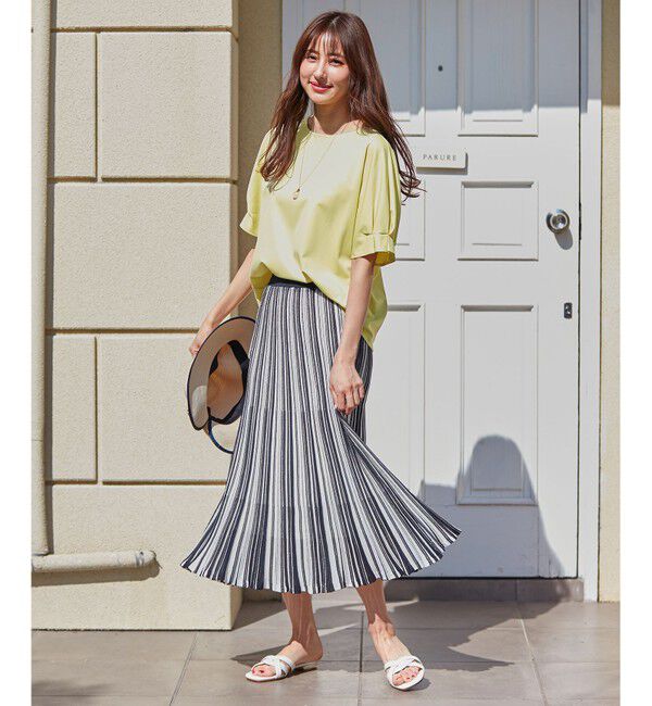 any SiS「【セットアップ可】シアーマルチカラーニット スカート」|スカート|