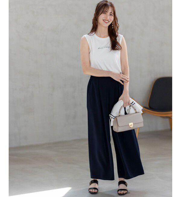 ANY SIS「【洗える】ノースリーブロゴ Tシャツ」|Tシャツ・カットソー|