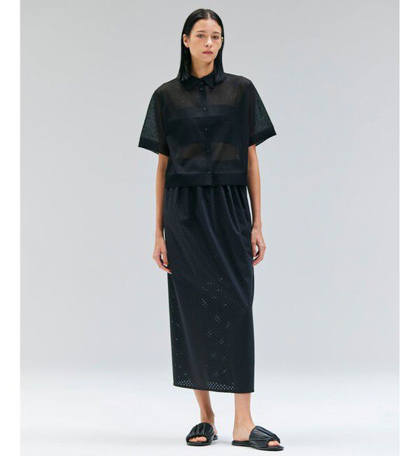 BEIGE,「【洗える・Oggi10月号掲載】MILANO / リネン混シアーポロカラーニット」|ニット・セーター|