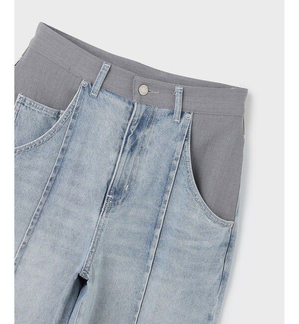  「コンビデニムワイドパンツ」|デニム|