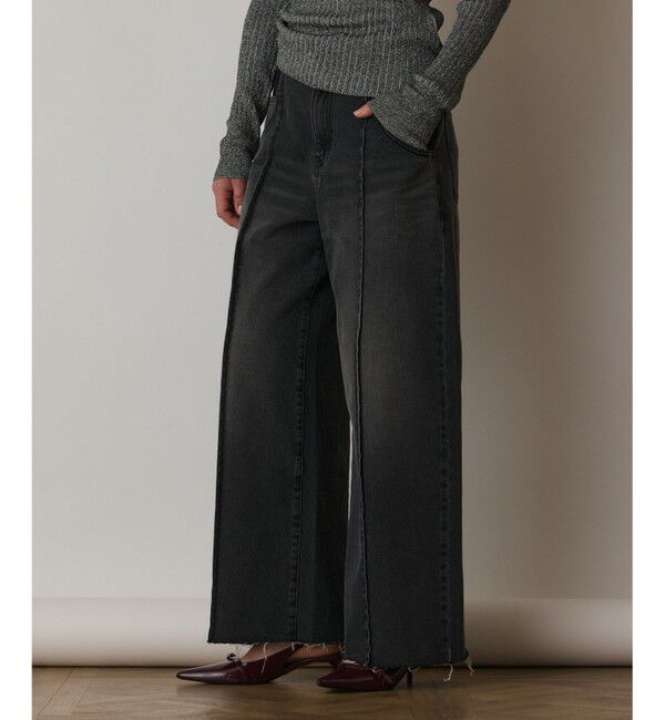  「コンビデニムワイドパンツ」|デニム|