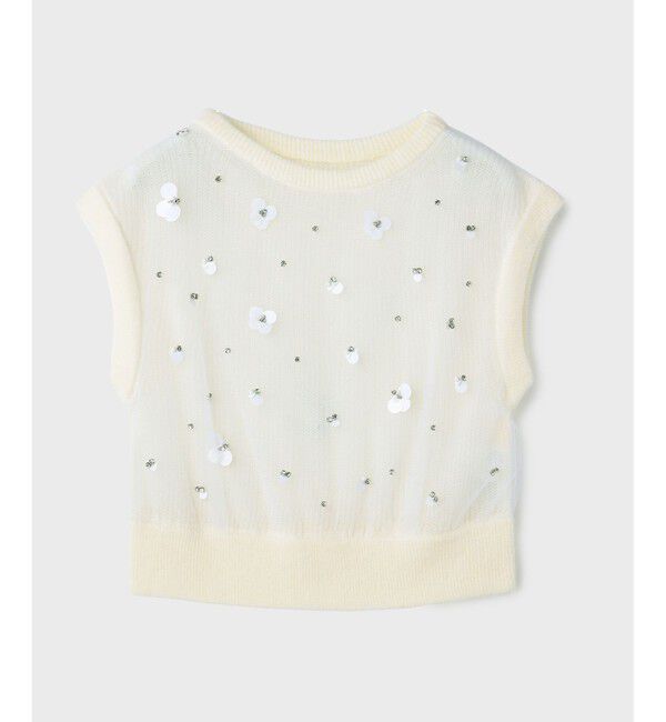 GRACE CONTINENTAL「チュール刺繍ニットトップ」|その他|