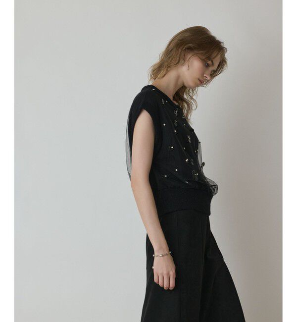 GRACE CONTINENTAL「チュール刺繍ニットトップ」|その他|