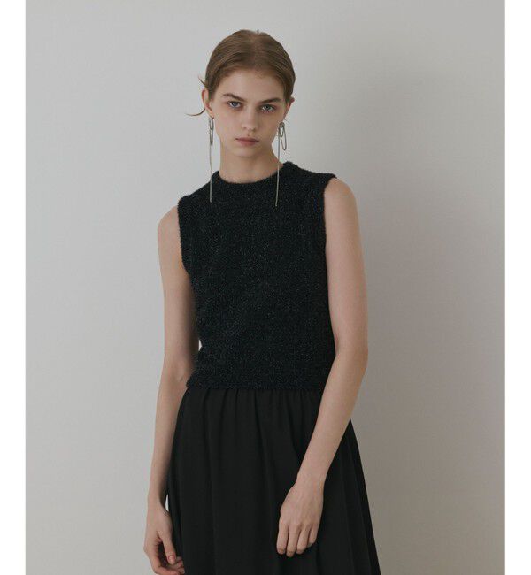 GRACE CONTINENTAL「ラメフェザ－ニットトップ」|その他|ブラック