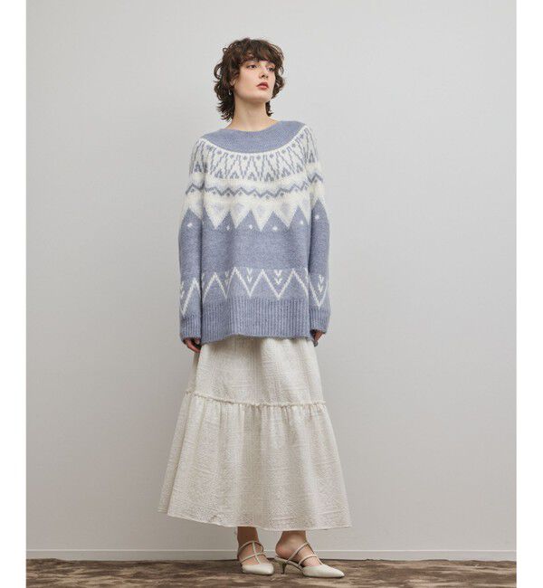 GRACE CONTINENTAL「フェアアイルニットトップ」|ニット・セーター|ブルー