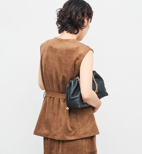 NOLLEY'S「《セットアップ対応》ストレッチスエードベルテッドジレ」|ベスト・ジレ|