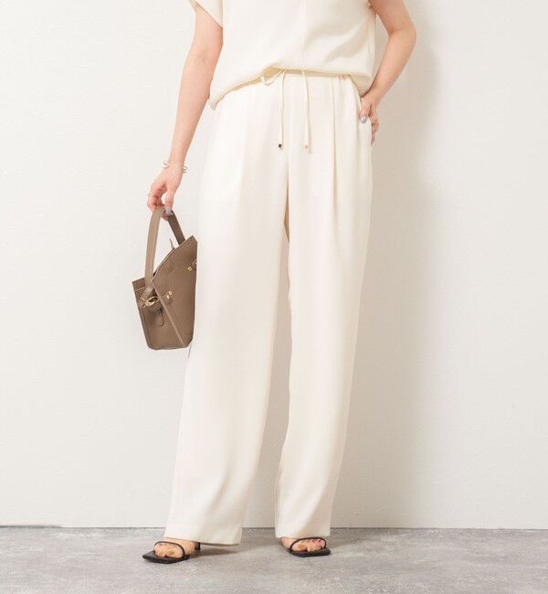 NOLLEY'S sophi「《セットアップ対応》ウォッシャブルダブルクロスサテンイージーワイドパンツ」|その他|