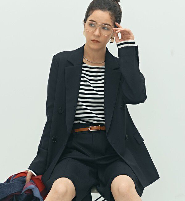 NOLLEY'S「《セットアップ対応》ウォッシャブルウール調ストレッチダブルジャケット」|テーラードジャケット|