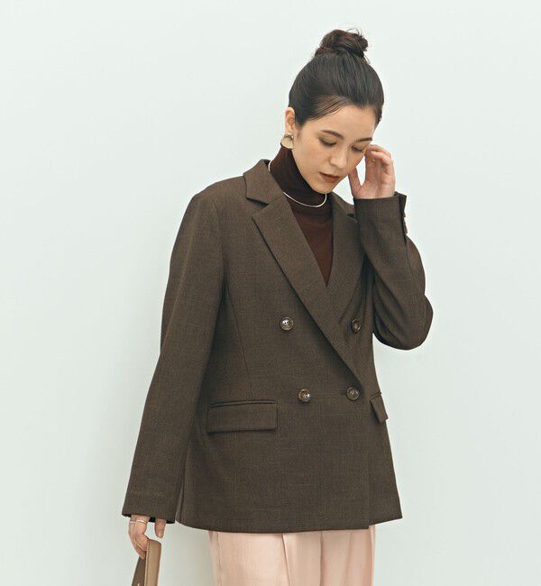 NOLLEY'S「《セットアップ対応》ウォッシャブルウール調ストレッチダブルジャケット」|テーラードジャケット|