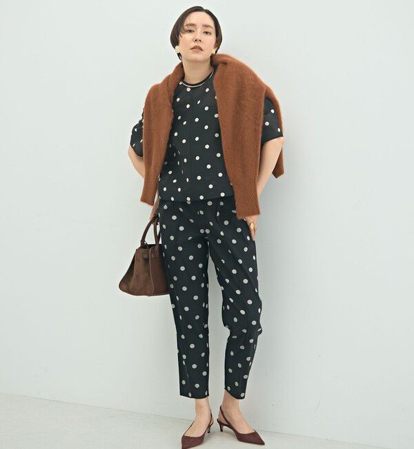 NOLLEY'S「ウォッシャブルストレッチドットジャガードテーパードパンツ」|その他|