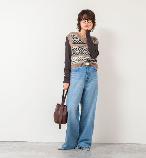 Rie Miller「ノルディック柄2WAYベスト」|ベスト・ジレ|