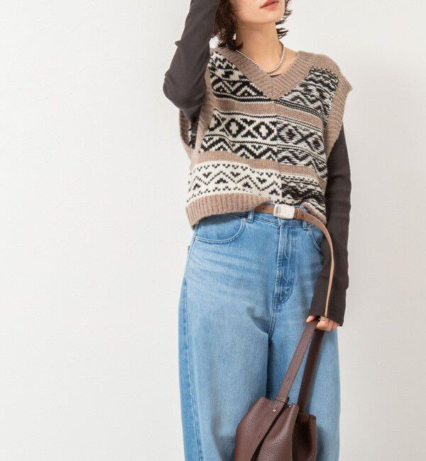 Rie Miller「ノルディック柄2WAYベスト」|ベスト・ジレ|