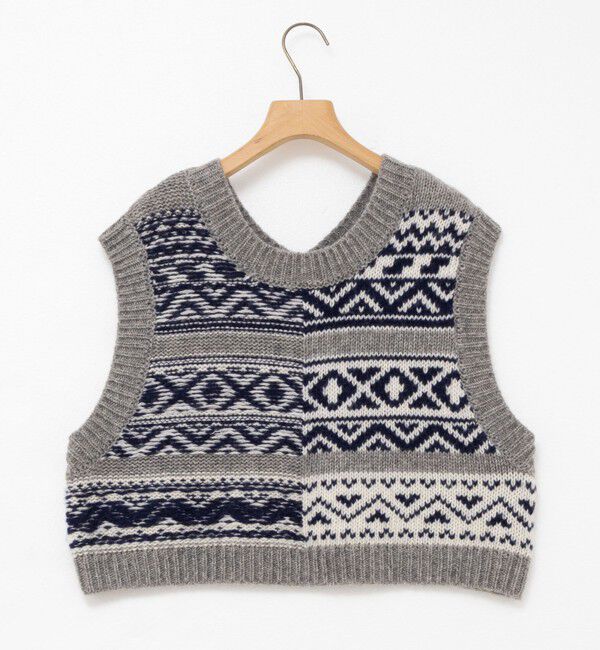 Rie Miller「ノルディック柄2WAYベスト」|ベスト・ジレ|