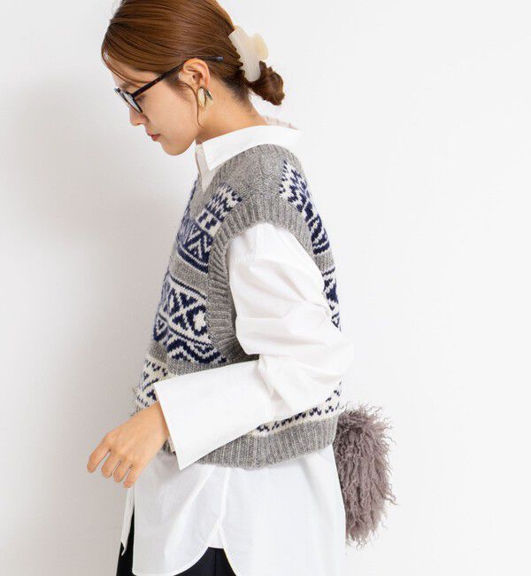 Rie Miller「ノルディック柄2WAYベスト」|ベスト・ジレ|