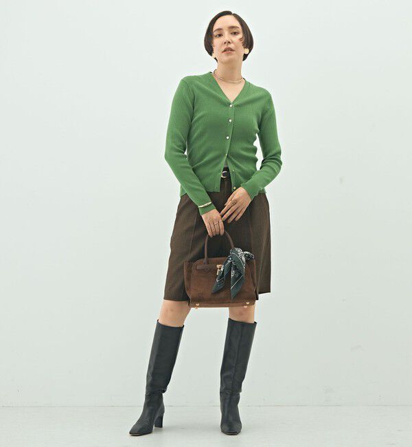 NOLLEY'S「《手洗い可能》リブ斜め柄Vネックカーディガン」|カーディガン|