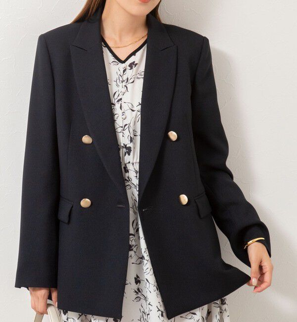 NOLLEY'S sophi「ウォッシャブルシャークダブルジャケット」|テーラードジャケット|ネイビー