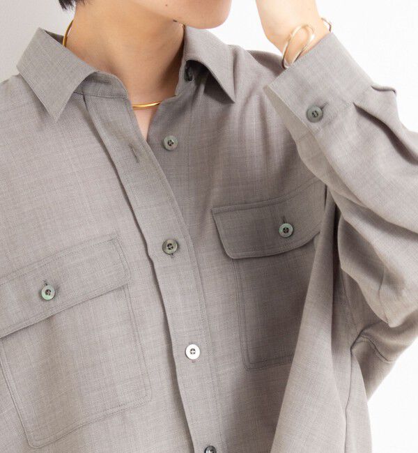 NOLLEY'S sophi「ウォッシャブルウール混ビエラショートシャツ」|シャツ・ブラウス|