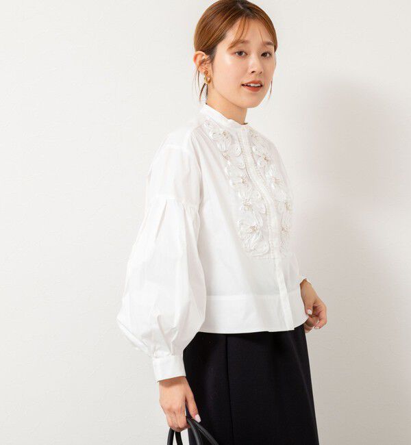 NOLLEY'S「【SOI-MeME/ソワメム】コードエンブロイダリーパールブラウス」|シャツ・ブラウス|