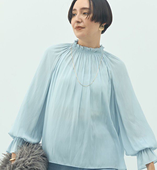 NOLLEY'S「ウォッシャブル2WAY割繊衿フリルブラウス」|シャツ・ブラウス|