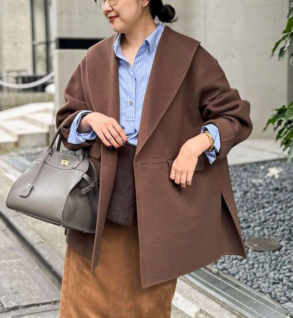 NOLLEY'S sophi「SUPER140リバーショールコート」|その他|ダークブラウン