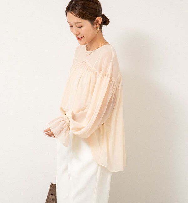 NOLLEY'S「ウォッシャブル楊柳ギャザーブラウス」|シャツ・ブラウス|