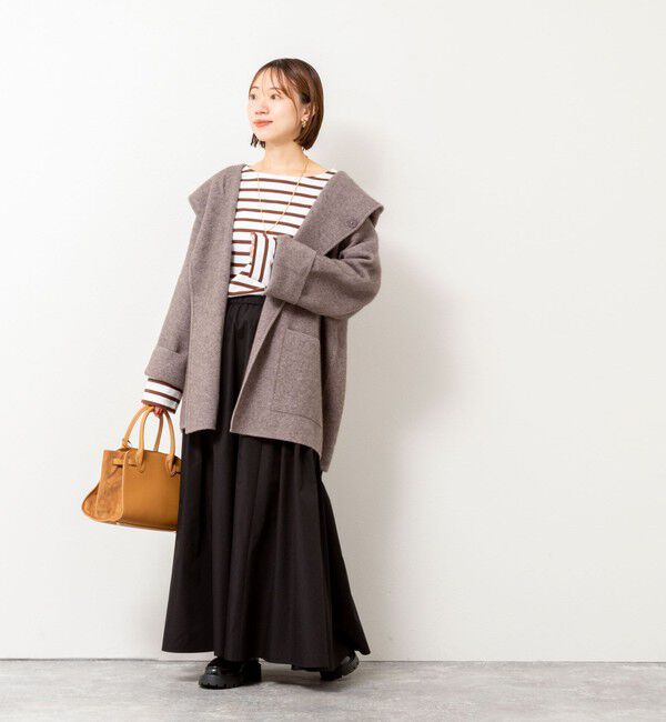 Rie Miller「ハーフ丈フーディー リバー風ニットコート」|その他|