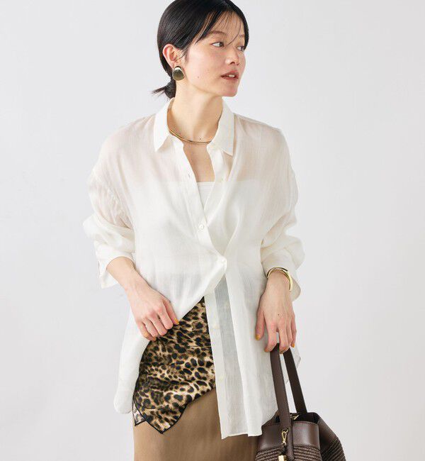 NOLLEY'S sophi「ウォッシャブルフィブリルラミーマルチウェイシャツ」|シャツ・ブラウス|
