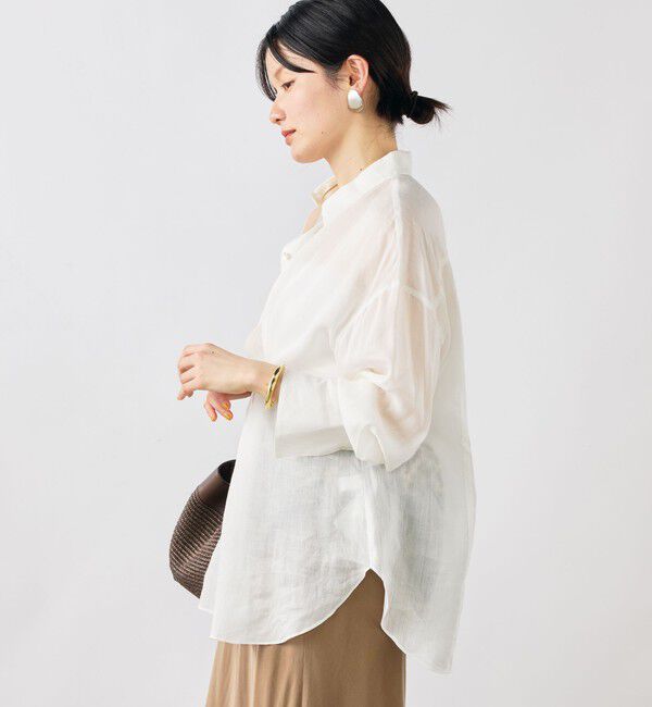 NOLLEY'S sophi「ウォッシャブルフィブリルラミーマルチウェイシャツ」|シャツ・ブラウス|